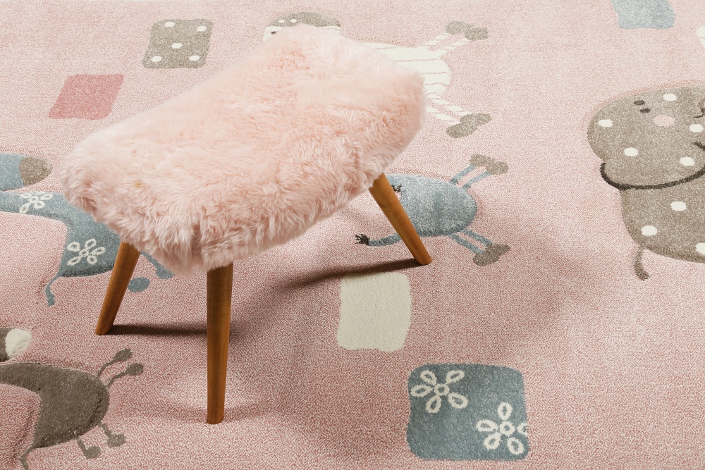 Dětský koberec Esprit Africká zvířátka růžový