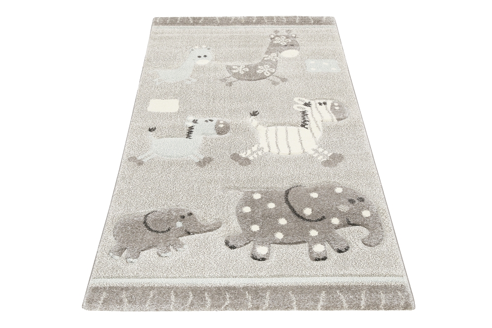 Dětský koberec Esprit Africká zvířátka šedý malý