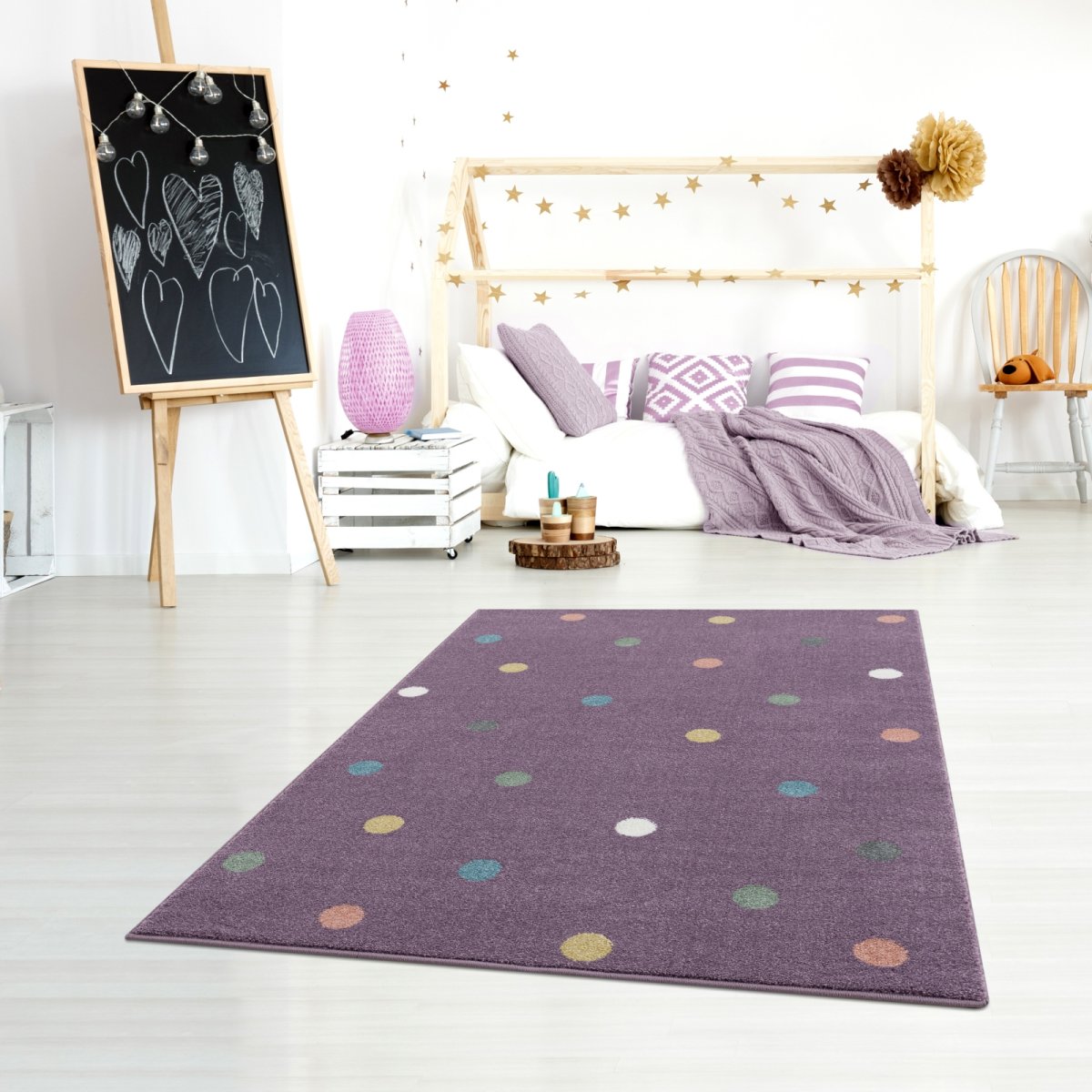 Dětský koberec Happyrugs - kolečka fialová