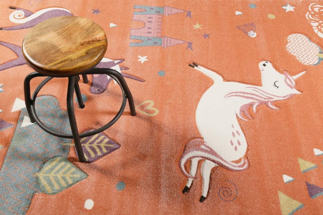 Dětský koberec Esprit Unicorn, jednorožec oranžová
