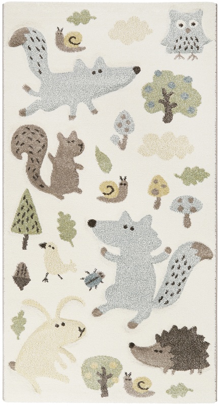 Dětský koberec Sigikid Les a zvířátka bílá