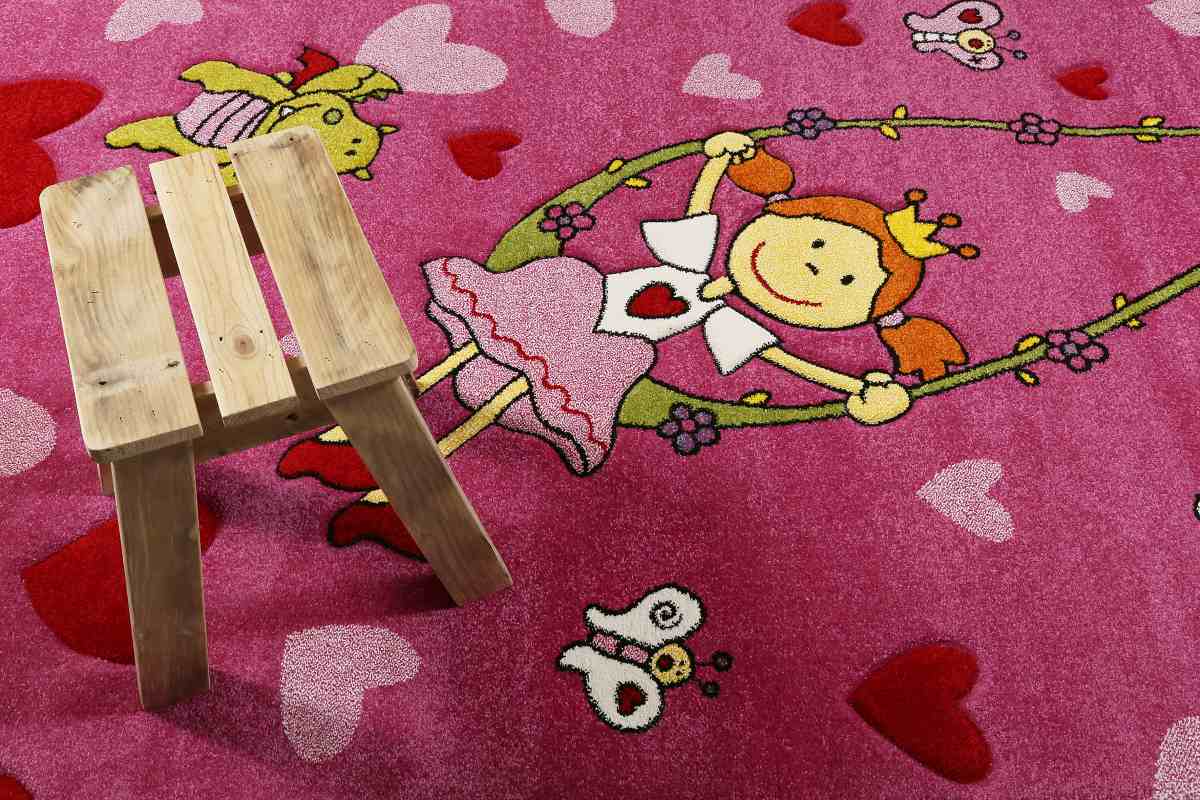 Dětský koberec Sigikid Růžová princezna a dráček se srdíčky