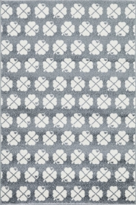 Dětský koberec Livone  CLOVER LEAF čtyřlístek šedo stříbrný