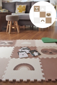 Pěnový dětský koberec - lenochod, duha a mráček 220151