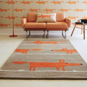 Dětský koberec Liška oranžová vlna