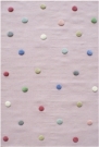 Dětský vlněný koberec Colordots růžový