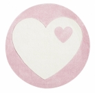 Dětský koberec Livone Graziela Design srdce kruh růžová